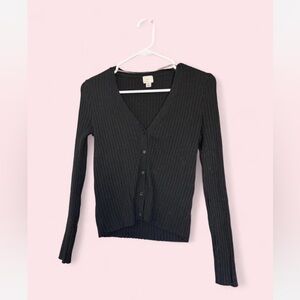 A New Day Black Fitted Ribbed Cardigan